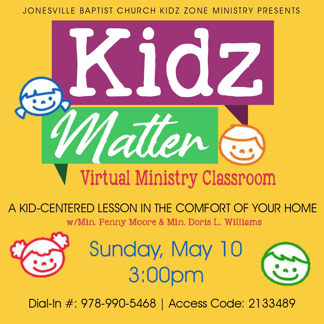 Kidz Matter Virtual Ministry Classroom Jonesville Baptist Church